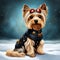 Steampunk yorkshire terrier created by ai technology