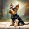 Steampunk yorkshire terrier created by ai technology