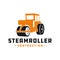 Steamroller construction tool logo