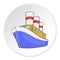 Steamship icon, isometric style