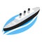 Steamship icon isometric vector. Old steam cruise ship with three smoke stack