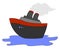 Steamship on sea, illustration, vector