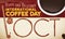 Steamy Coffee Cup, Stirrer and Stain for International Coffee Day, Vector Illustration