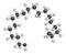 Stearyl alcohol molecule. Constituent of cetostearyl alcohol cetearyl alcohol, cetylstearyl alcohol. 3D rendering. Atoms are.