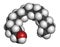 Stearyl alcohol molecule. Constituent of cetostearyl alcohol cetearyl alcohol, cetylstearyl alcohol. 3D rendering. Atoms are.