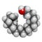 Stearyl alcohol molecule. Constituent of cetostearyl alcohol (cetearyl alcohol, cetylstearyl alcohol). 3D rendering. Atoms are