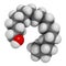 Stearyl alcohol molecule. Constituent of cetostearyl alcohol (cetearyl alcohol, cetylstearyl alcohol). 3D rendering. Atoms are