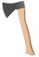 Steel ax with a wooden handle. Universal tool. Tools for cutting, planing from a tree.