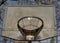 Steel basketball backboard with the hoop metal ring and steel chain net
