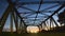 Steel beam bridge dusk