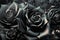 Steel black roses background. Modern decorative wrought iron elements of metal gates, metal flowers