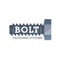 Steel bolt icon, metal threaded fastener symbol