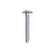 Steel bolt screw with rounded cross cap head, realistic metal nail with metallic chrome texture from side view