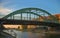 Steel bridge that crosses Begej river in Zrenjanin, Serbia