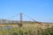 Steel bridge and gas pipeline through irrigation canal