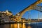 Steel bridge by Gustave Eiffel connecting Porto and Gaia, Portugal