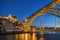 Steel bridge by Gustave Eiffel connecting Porto and Gaia, Portugal