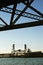 Steel Bridge in Portland during early sunset