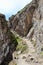 Steel cable from a via ferrata and mountain footpath, Alps, Austria