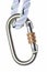 Steel carabiner with rope isolated