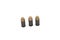 Steel cased, copper jecketed handgun bullets on a white background