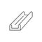 Steel channel line outline icon