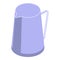 Steel coffee jug icon, isometric style