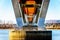 Steel and Concrete structure of Mission Bridge over the Fraser River on Highway 11 between Abbotsford and Mission