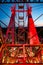 steel construction of red historic ferris wheel Wienner Riesenrad in Prater theme park Vienna, Austria