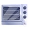 Steel convection oven icon, cartoon style