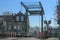 steel drawbridge over the Vliet at the sluices of Leidschendam