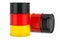 Steel drum, barrel with German flag, 3D rendering