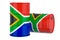 Steel drum, barrel with South African flag, 3D rendering