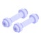 Steel dumbbells icon, isometric style