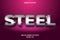 Steel editable text effect metallic style