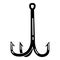 Steel fishing hook icon, simple style