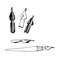 Steel fountain pen tip, writing & calligraphy tool, for logo or emblem, set