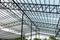 Steel frame roof for large warehouses