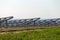 Steel frames of a solar power plant in the Pilis mountains