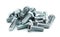steel galvanized bolts with hex heads isolated