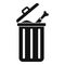 Steel garbage bin icon, simple style