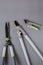 Steel Garden tool set .Secateurs, loppers and hedge trimmers.Garden equipment and tools.Tools for pruning and trimming