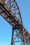 Steel Girder Railroad Bridge with Blue Sky.