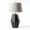 Steel And Gold Table Lamp With White Shade - Photorealistic Design