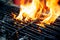 Steel grate for grilling food on charcoal that is combustible and hot