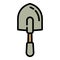 Steel hand shovel icon, outline style