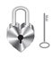 Steel heart shape master key lock and steel key