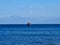 Steel Hulled Fishing Trawler Anchored in Gulf of Corinth Bay, Greece