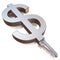 Steel Key With Dollar Sign As