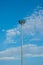 Steel light pole with sky